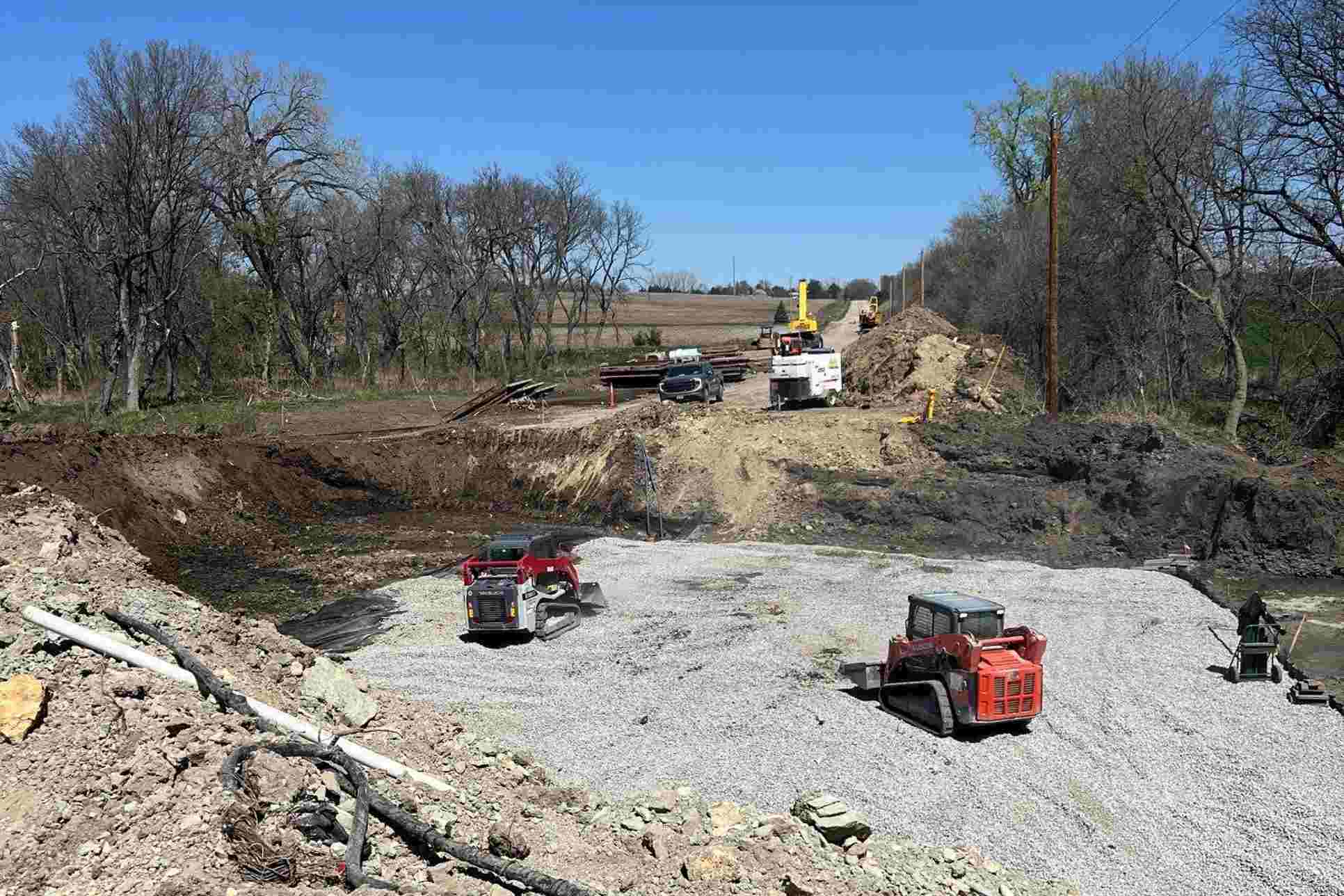 Excavation equipment at work in Lincoln, NE for Van Dorn Valley Construction